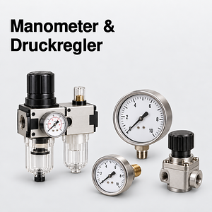 Manometer, Druckregler und Druckluftaufbereitung